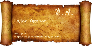Major Agenór névjegykártya